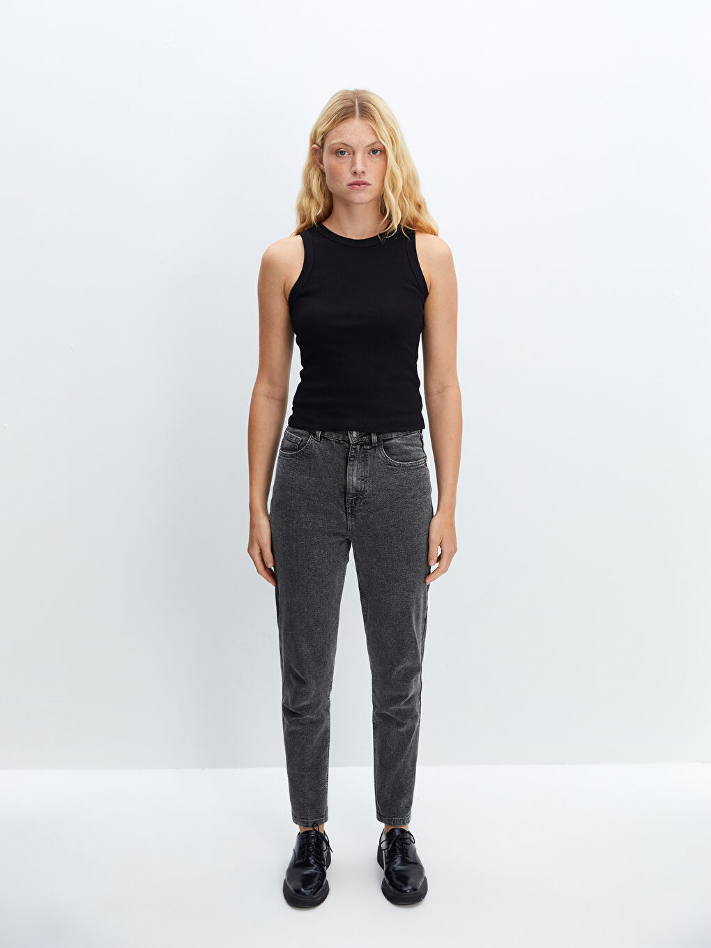 Crew Neck Textured Women's Tank Top -S5G525Z8-CVL