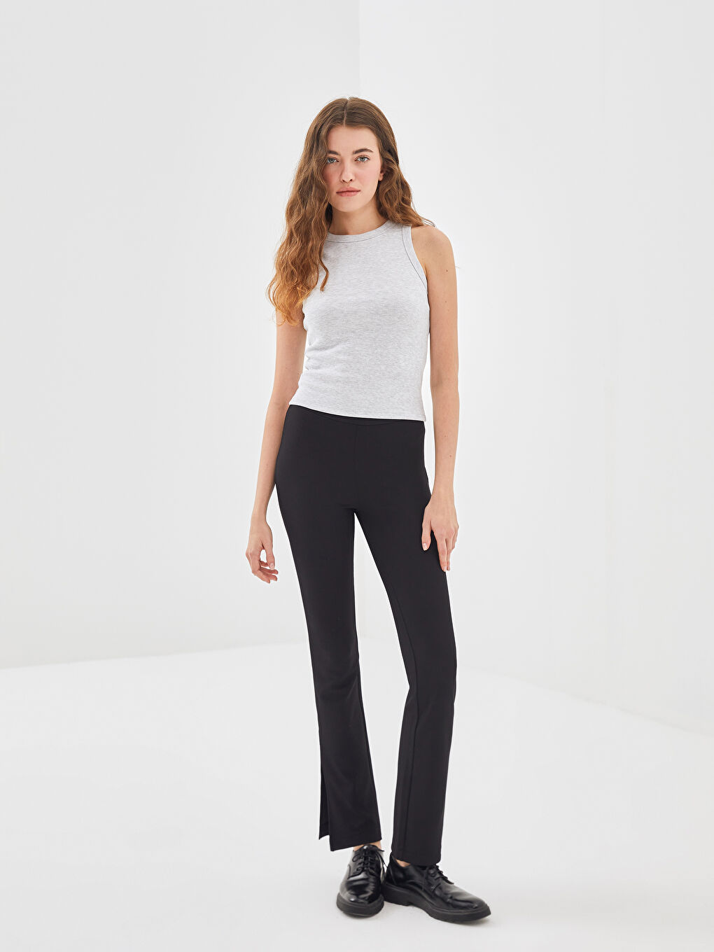 Crew Neck Textured Women's Tank Top -S5G525Z8-EEZ