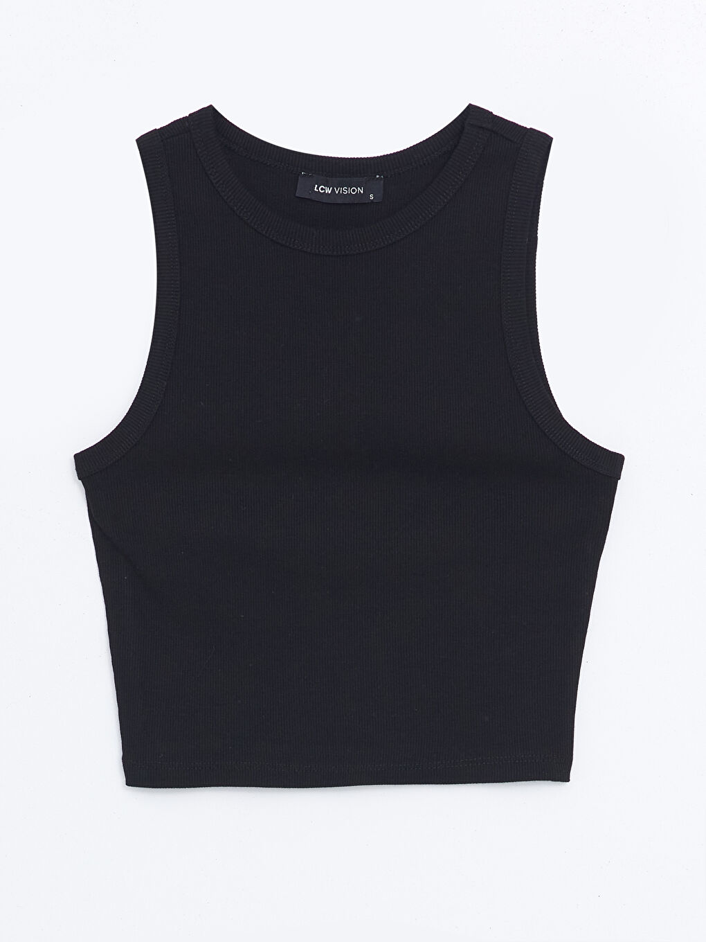 Crew Neck Textured Women's Crop Top -S5G526Z8-CVL