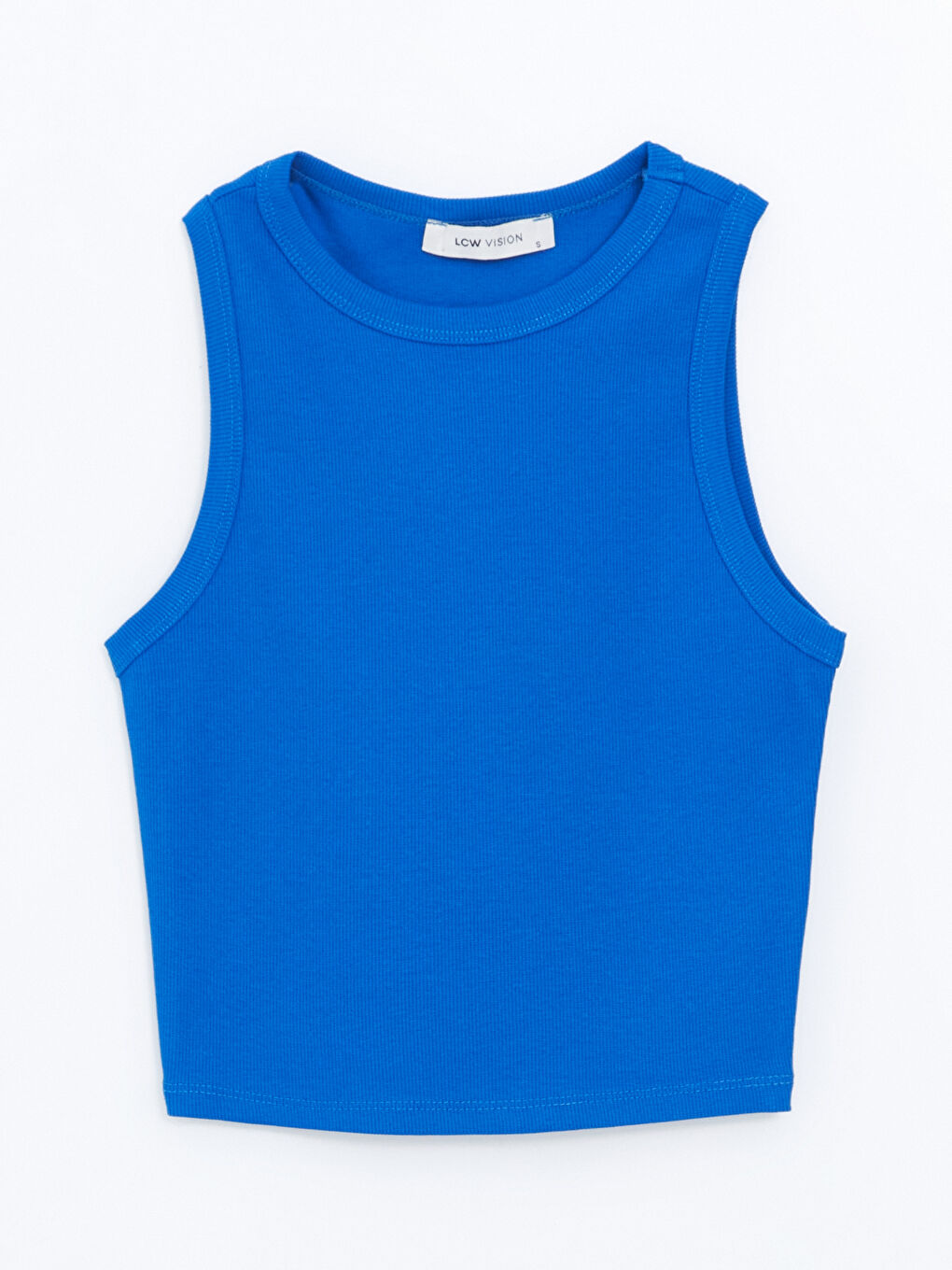 Crew Neck Textured Women's Crop Top -S5G526Z8-HGU