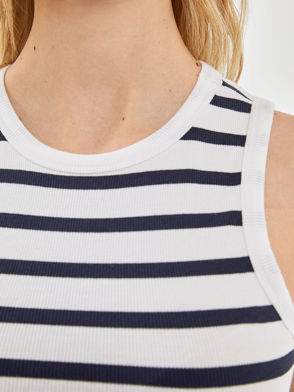 Crew Neck Striped Women's Crop Top -S5G527Z8-LJX