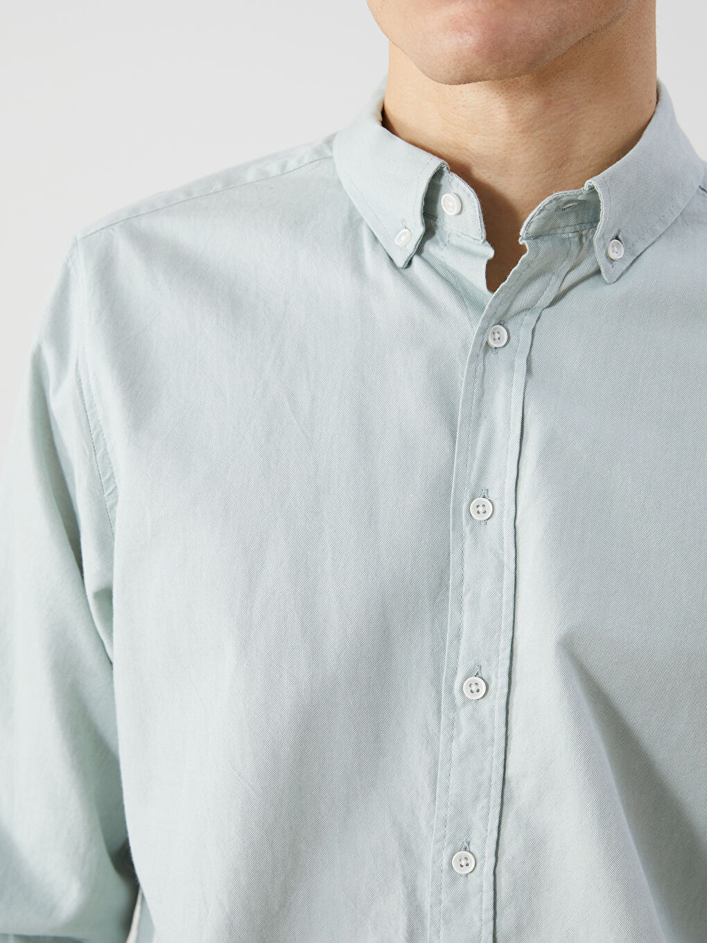 Slim Fit Long Sleeve Oxford Men's Shirt -S5G566Z8-Z4F