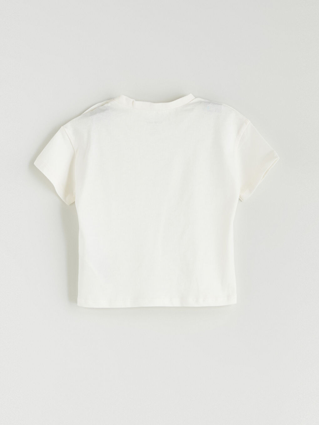 Ekru Bisiklet Yaka Baskılı Erkek Bebek Tişört-1