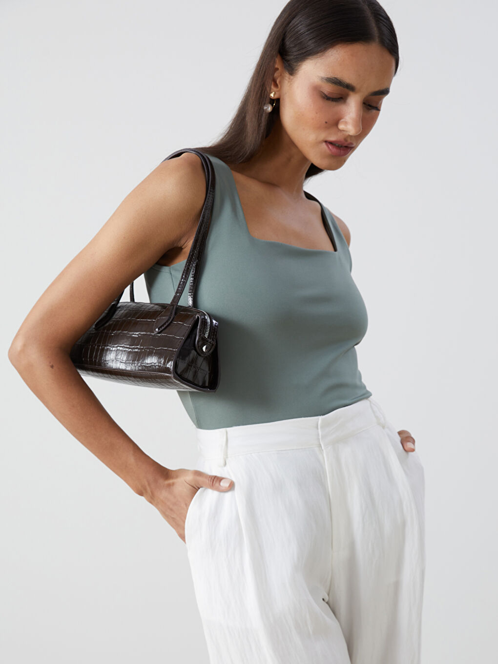 Women's Square Neck Tank Top -S5G609Z8-GZA