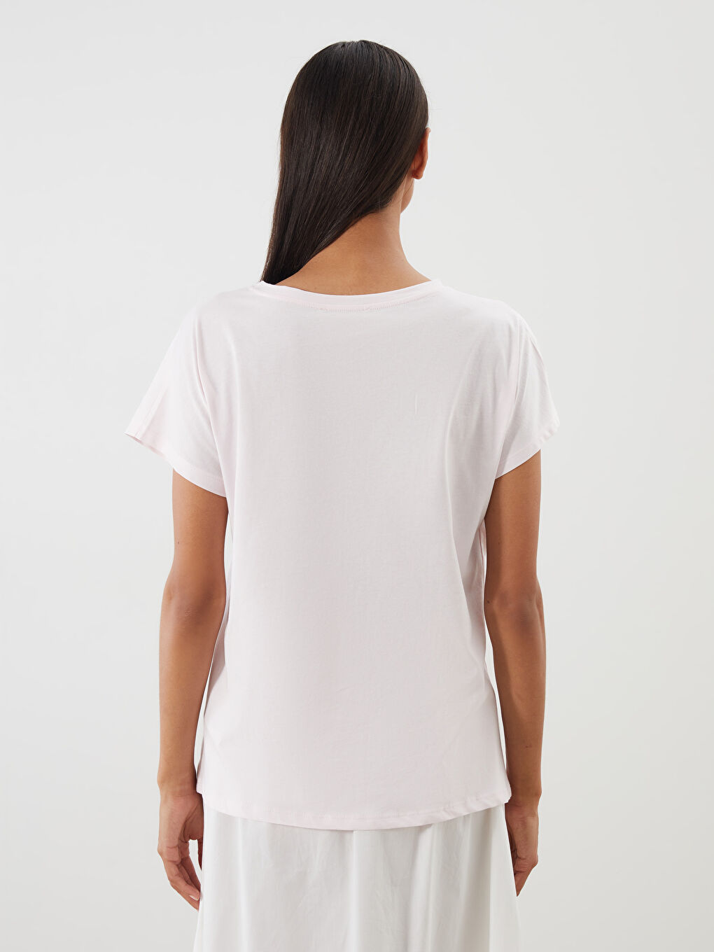 LCWAIKIKI Classic Rundhals-T-Shirt für Damen mit Applikationen -S5G610Z8-QVT