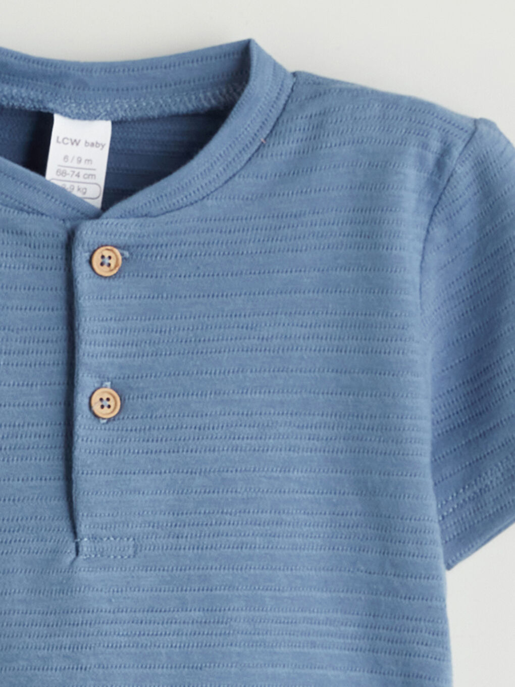 Mavi Hakim Yaka Erkek Bebek Tişört-2