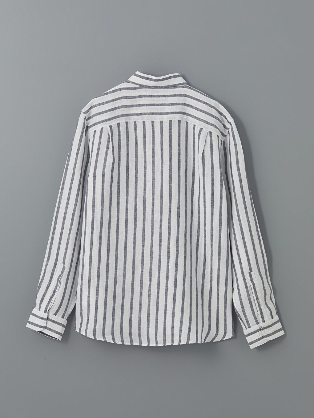Regular Fit Long Sleeve Striped Linen Men's Shirt -S5G667Z8-LGB