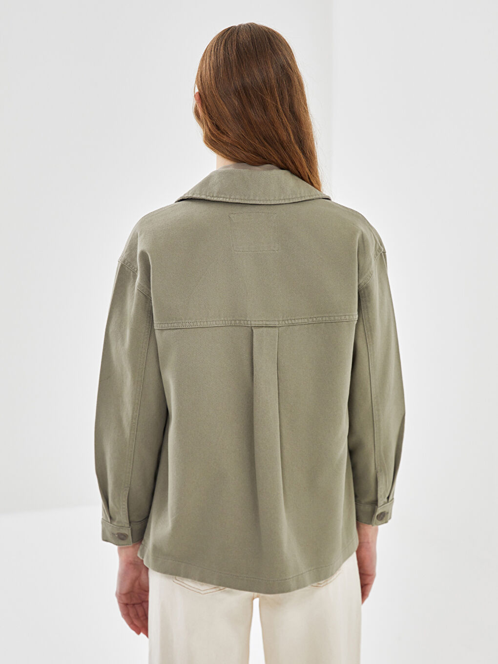 LCW Vision Haki Oversize Kadın Gömlek Ceket - 3
