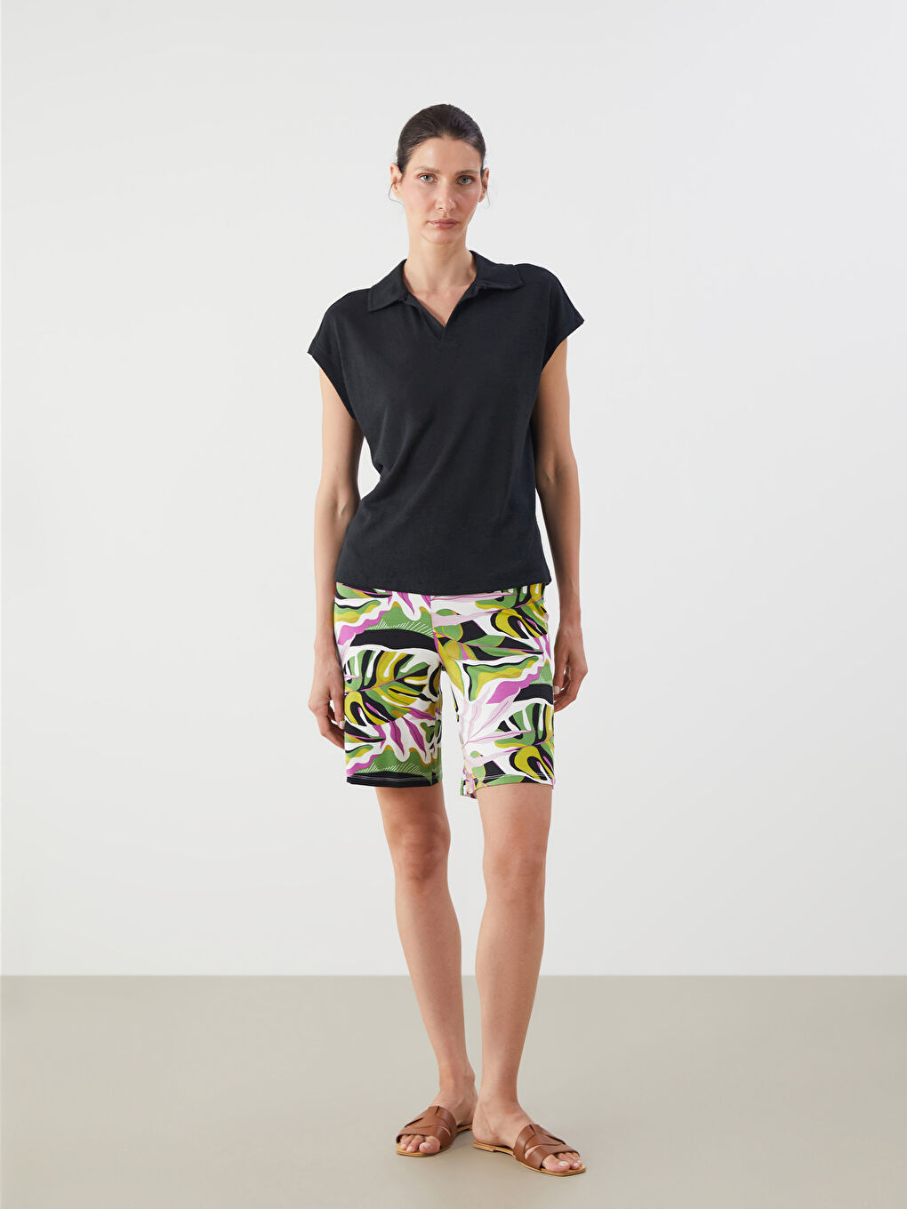 Elasticated Waist Patterned Women's Shorts