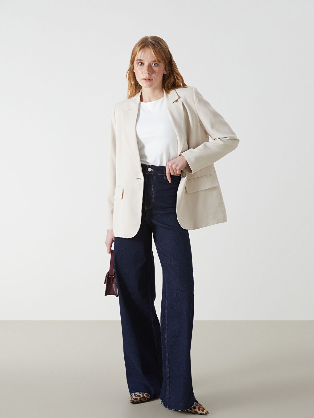 Linen Blend Women's Blazer Jacket -S5G741Z8-CTL