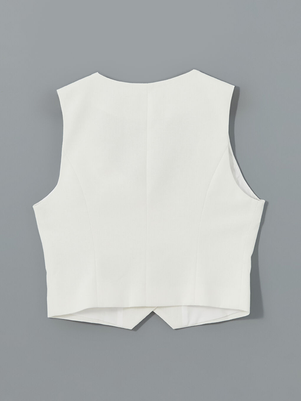 U Neck Linen Blend Women's Classic Waistcoat -S5G747Z8-J5F