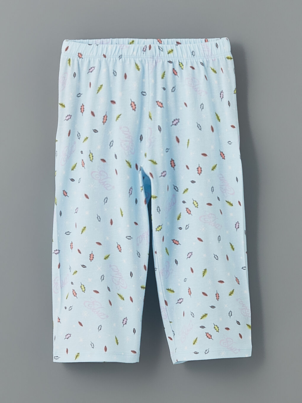 Mavi Elsa Yazısı Baskılı Kız Çocuk Pijama Alt