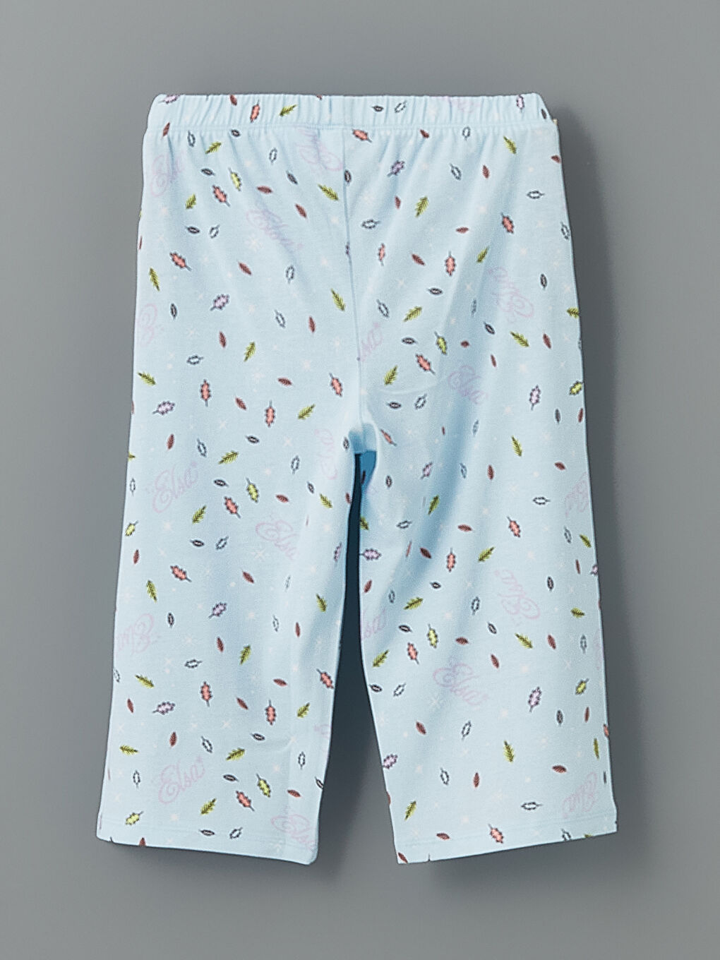 Mavi Elsa Yazısı Baskılı Kız Çocuk Pijama Alt-1