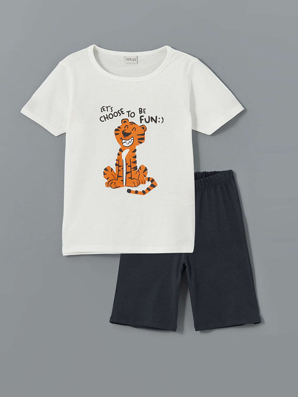 Crew Neck Boys' Shorts Pyjama Set -S5G805Z4-J5E