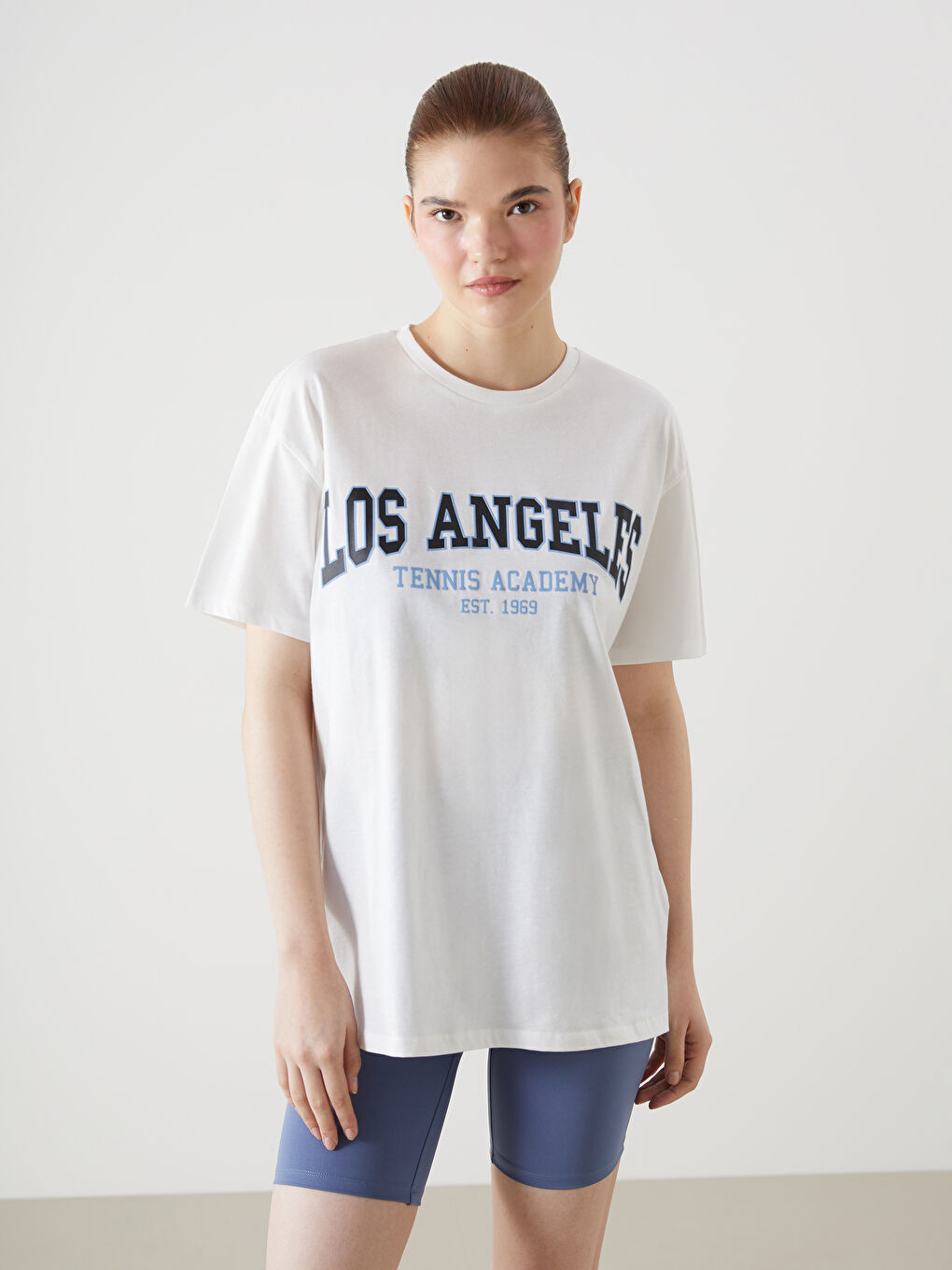 Los Angeles Printed Oversize Women's Sports T-Shirt -S5G815Z8-Q6K
