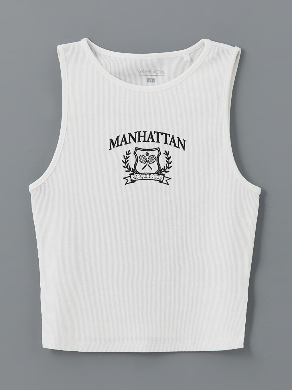 Crew Neck Manhattan Embroidered Women's Crop Top -S5G816Z8-Q6K