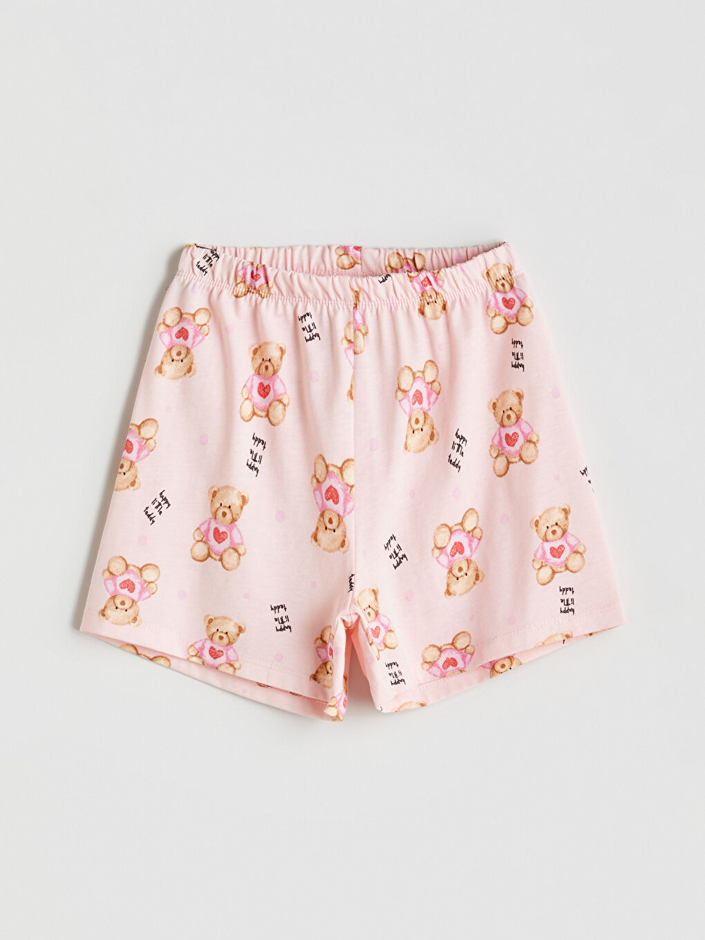 Pembe Ayı Teddy Baskılı Kız Çocuk Pijama Alt