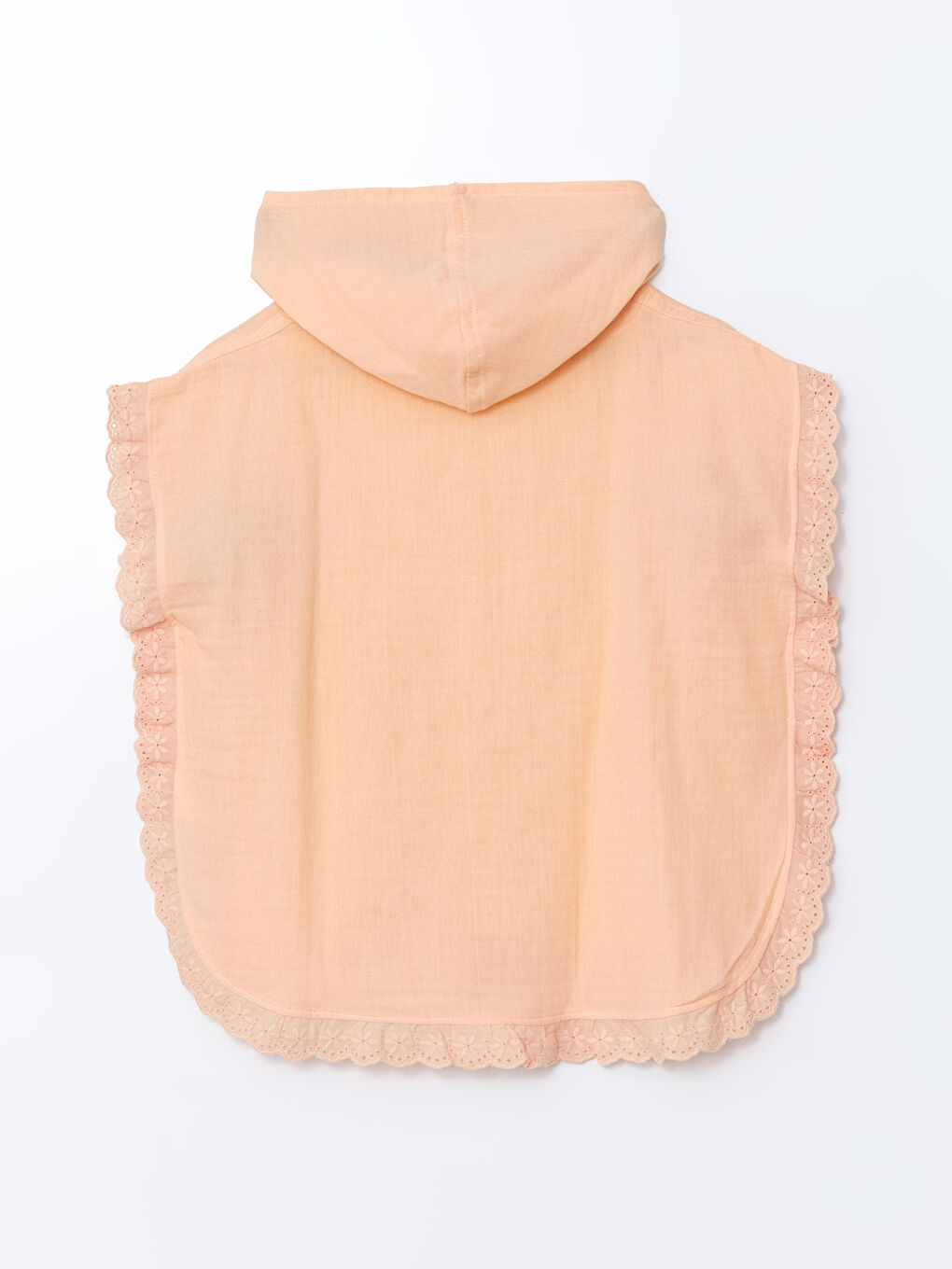 LCW baby Pembe Kapüşonlu Kız Bebek Müslin Panço - 1