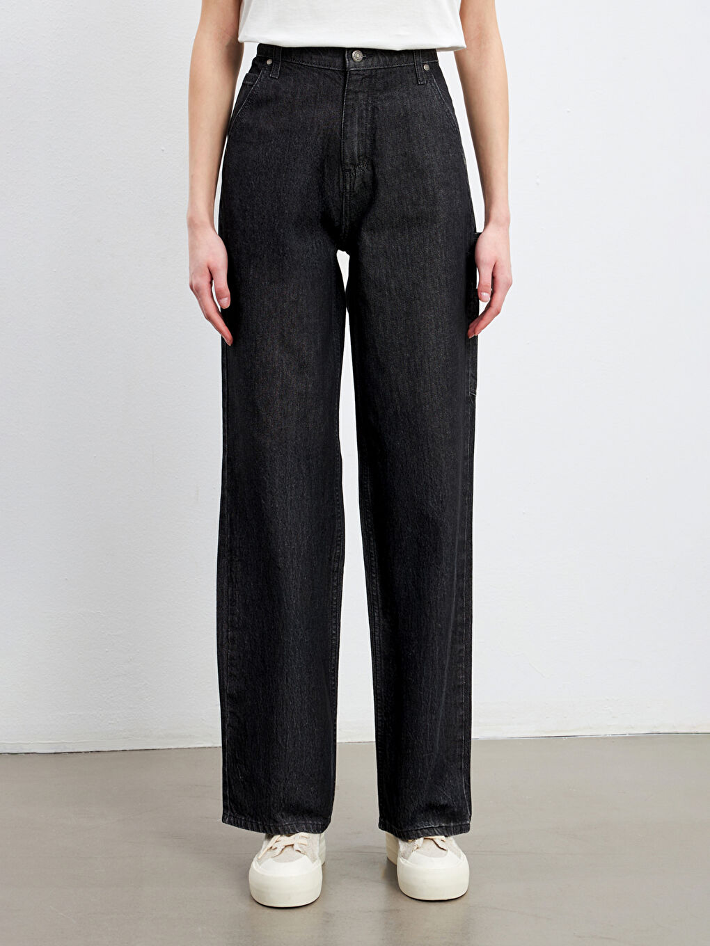 Jean Jambe Large pour Femmes-1