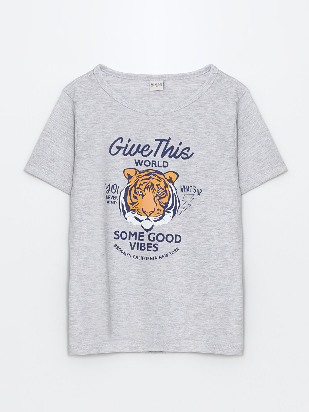 Gri Bisiklet Yaka Erkek Çocuk Pijama Üst