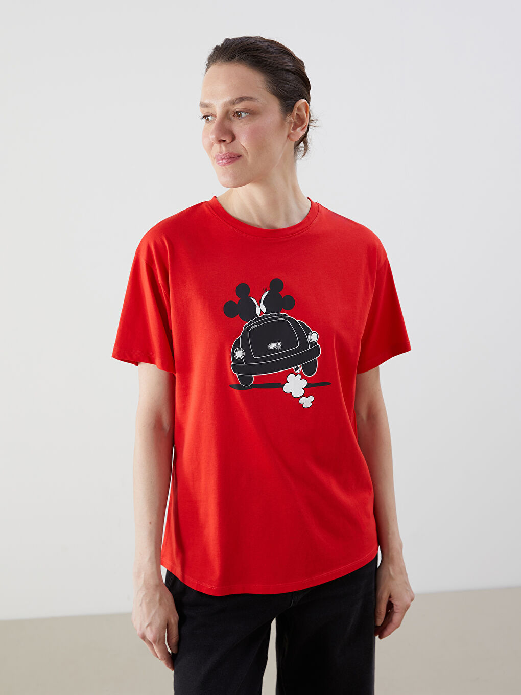 Ženska majica sa otiskom Mickey Mouse i okruglim izrezom -S5G912Z8-GZX