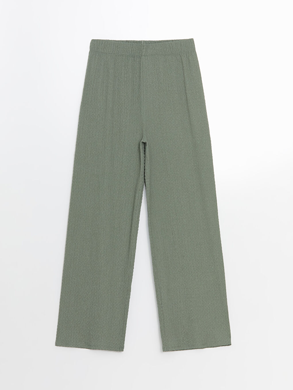 Elasticated Waist Textured Women's Trousers -S5G920Z8-GC8