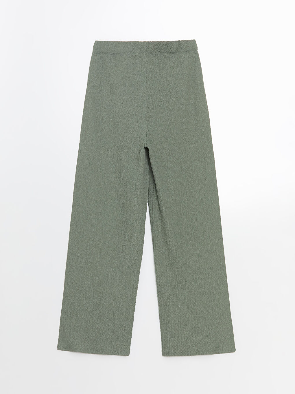 Elasticated Waist Textured Women's Trousers -S5G920Z8-GC8