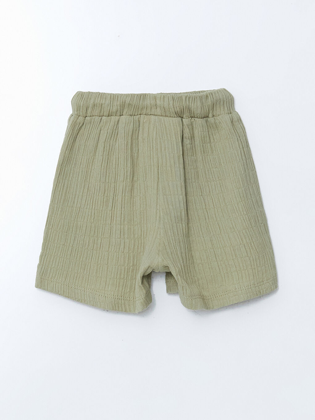 Yeşil Beli Lastikli Cepli Erkek Bebek Şort-1
