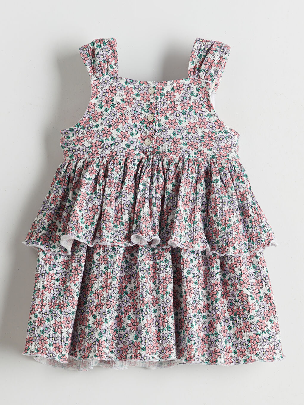 Square Collar Floral Girls' Crinkle Dress -S5G981Z1-LRA