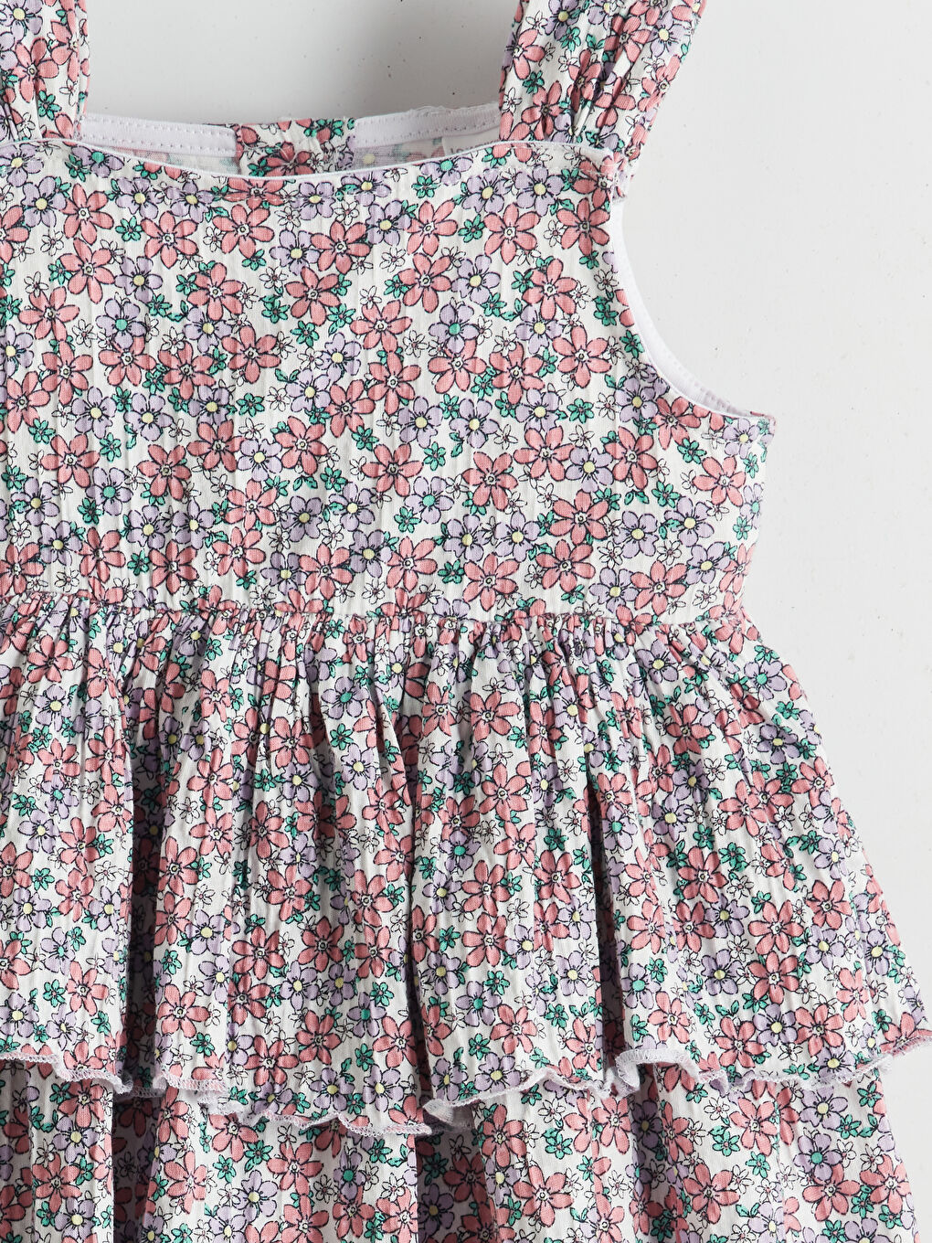 Square Collar Floral Girls' Crinkle Dress -S5G981Z1-LRA