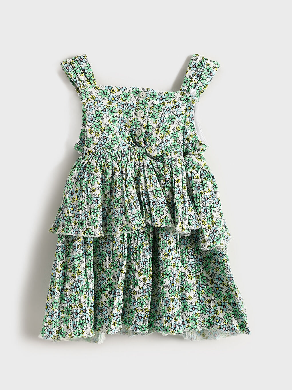 Square Collar Floral Girls' Crinkle Dress -S5G981Z1-LRR
