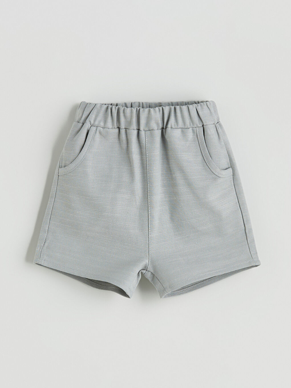 Gri Beli Lastikli Erkek Bebek Şort