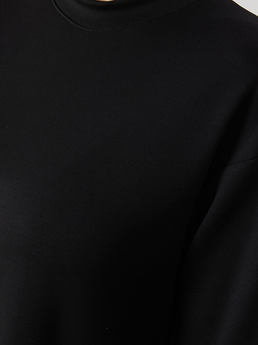 LCW Modest Siyah Dik Yaka Kadın Sweatshirt Elbise - 2