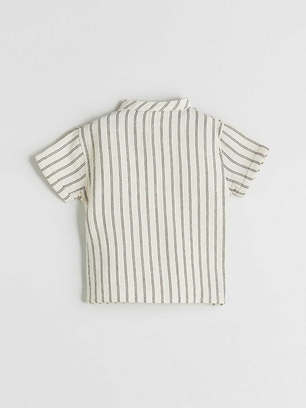 Ekru Hakim Yaka Çizgili Erkek Bebek Gömlek-2