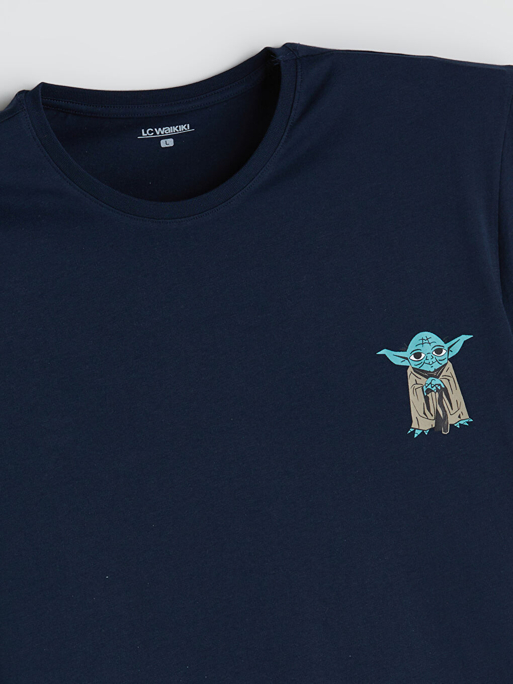 Lacivert Bisiklet Yaka Star Wars Nakışlı Erkek Pijama Üst-2