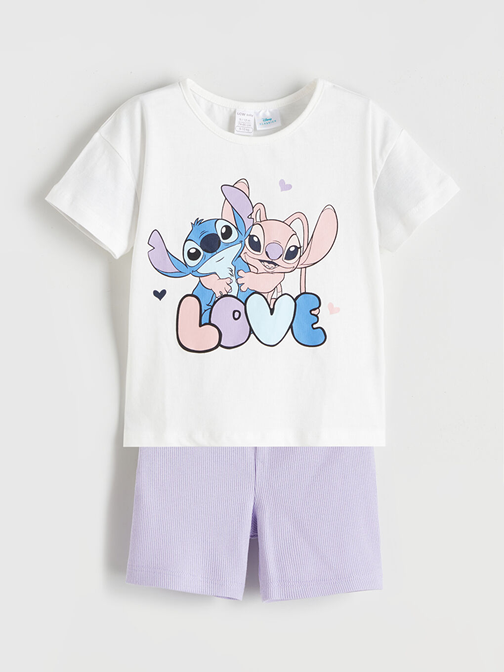 LCW baby Lilo & Stitch Printed Baby Girls' Shortie Pyjama Set -S5GB35Z1-FDU