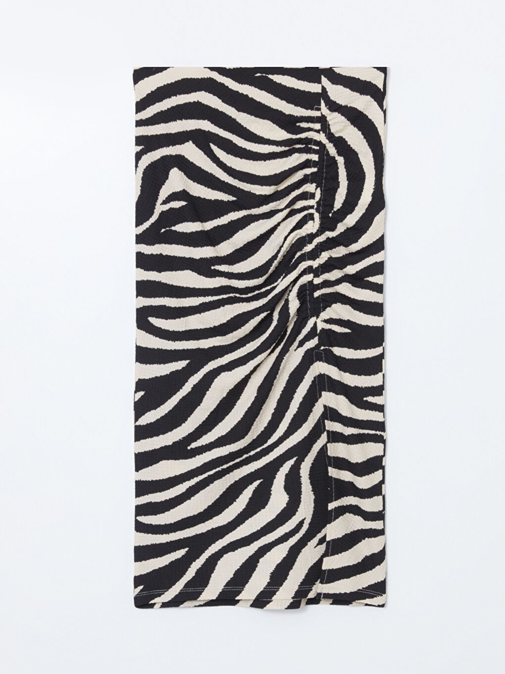 Elasticated Waist Zebra Patterned Gathered Skirt -S5GB87Z8-LRA