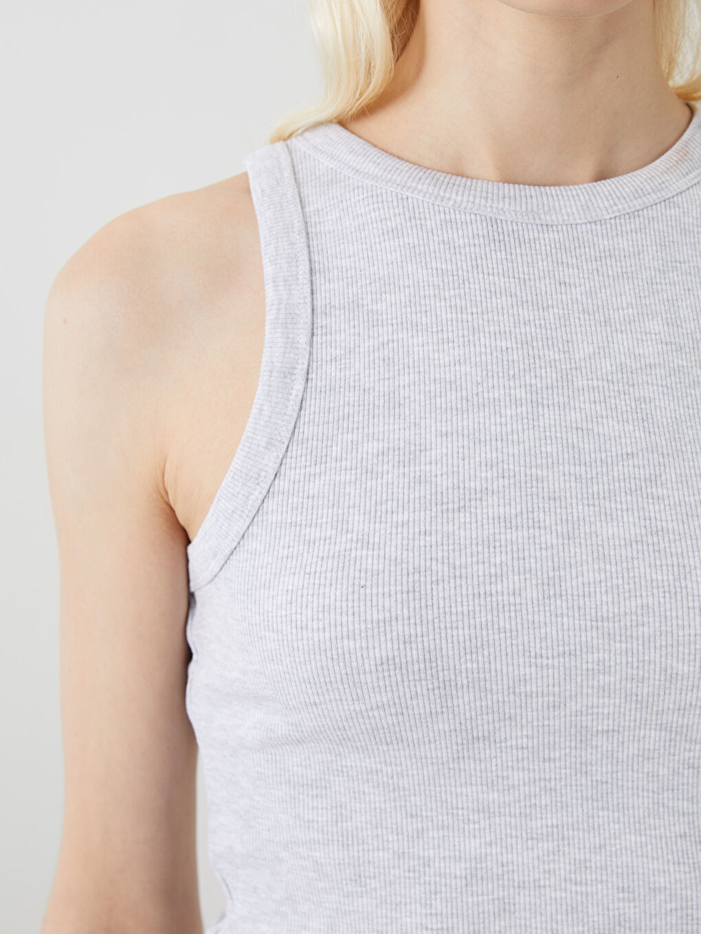 Crew Neck Textured Women's Tank Top -S5GC35Z8-EEZ