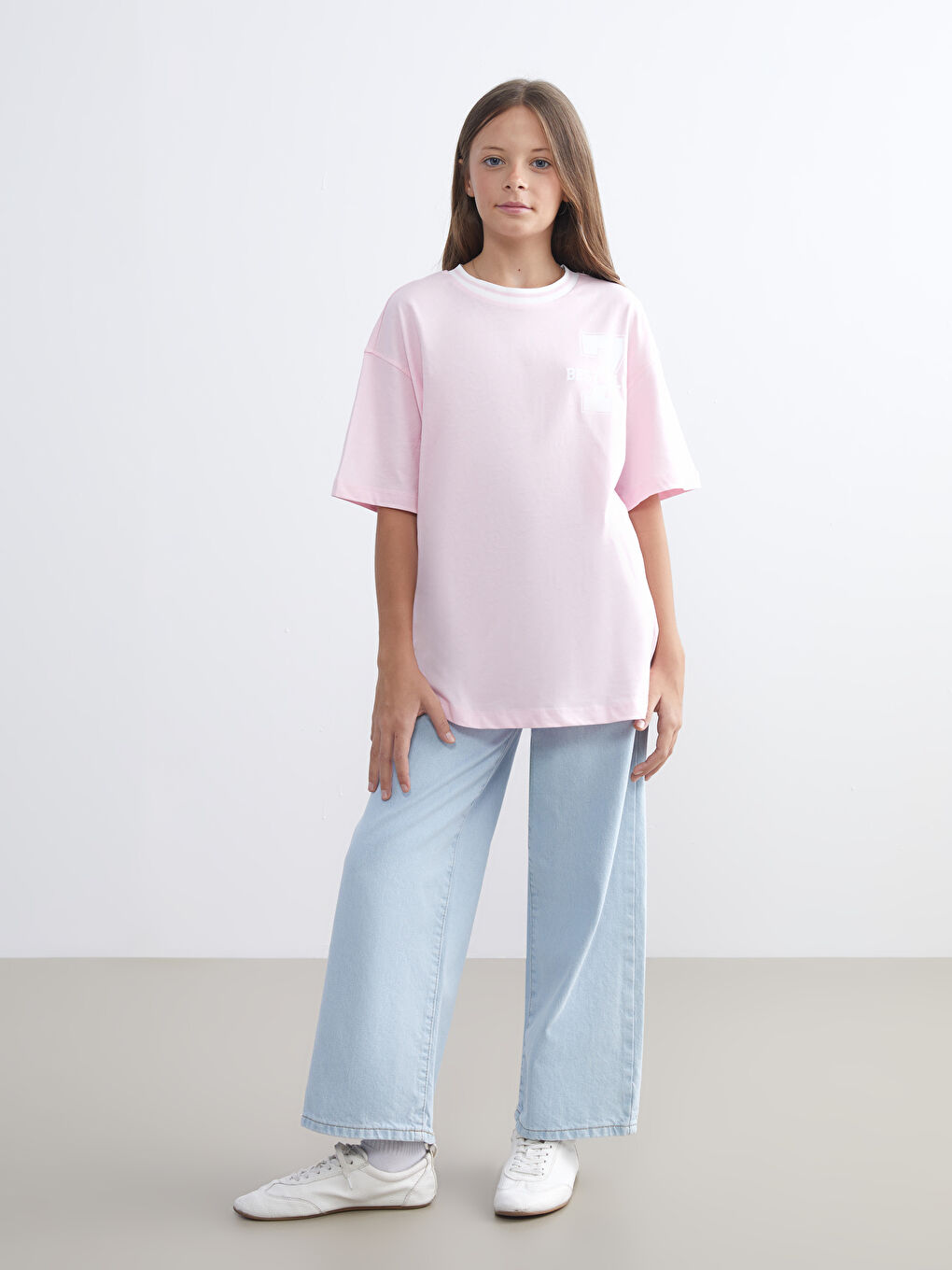 LCW Kids Crew Neck Printed Girls' T-Shirt -S5GC51Z4-FYX