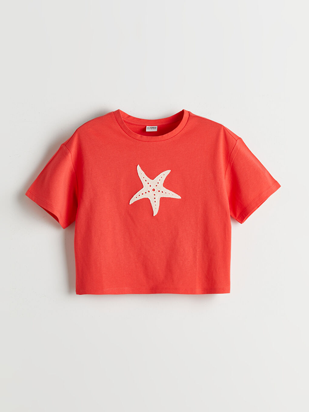 Crew Neck Embroidered Girls' T-Shirt -S5GC56Z4-Z2T