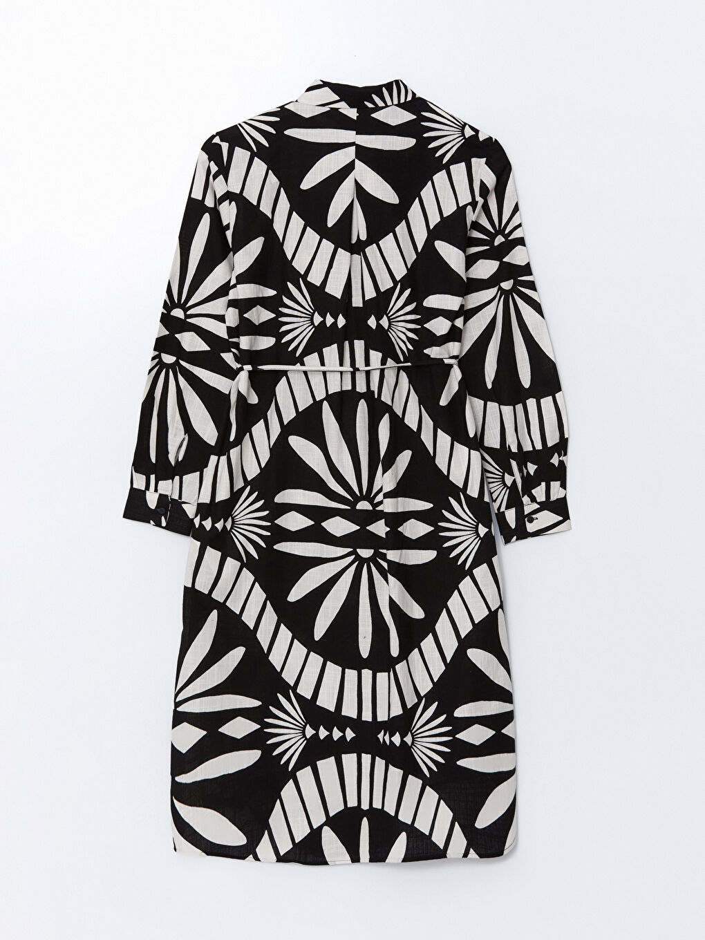 Siyah Desenli Kadın Gömlek Tunik-5