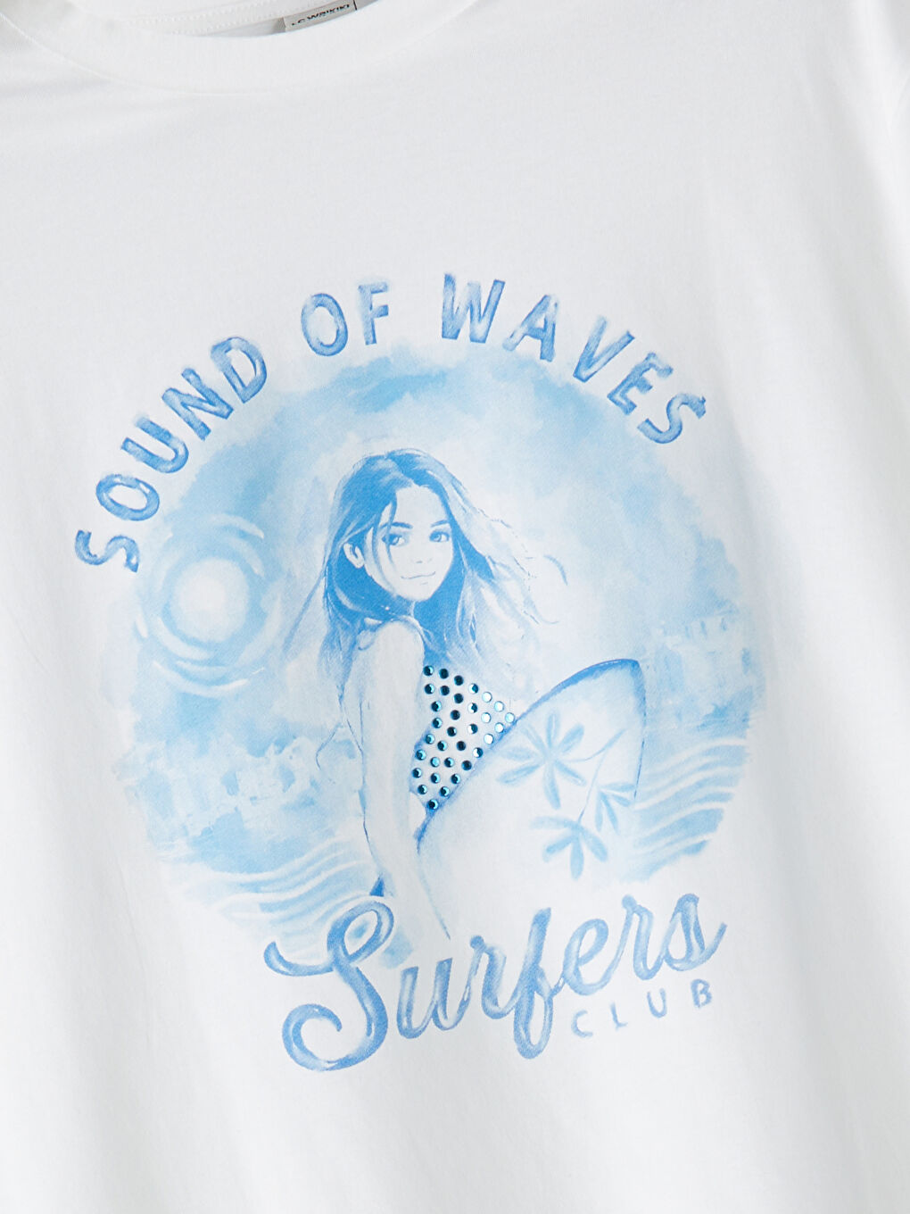 Crew Neck Printed Girls' T-Shirt -S5GC64Z4-FFB
