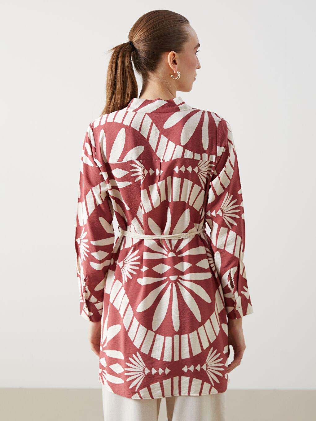 Mercan Desenli Kadın Gömlek Tunik-3