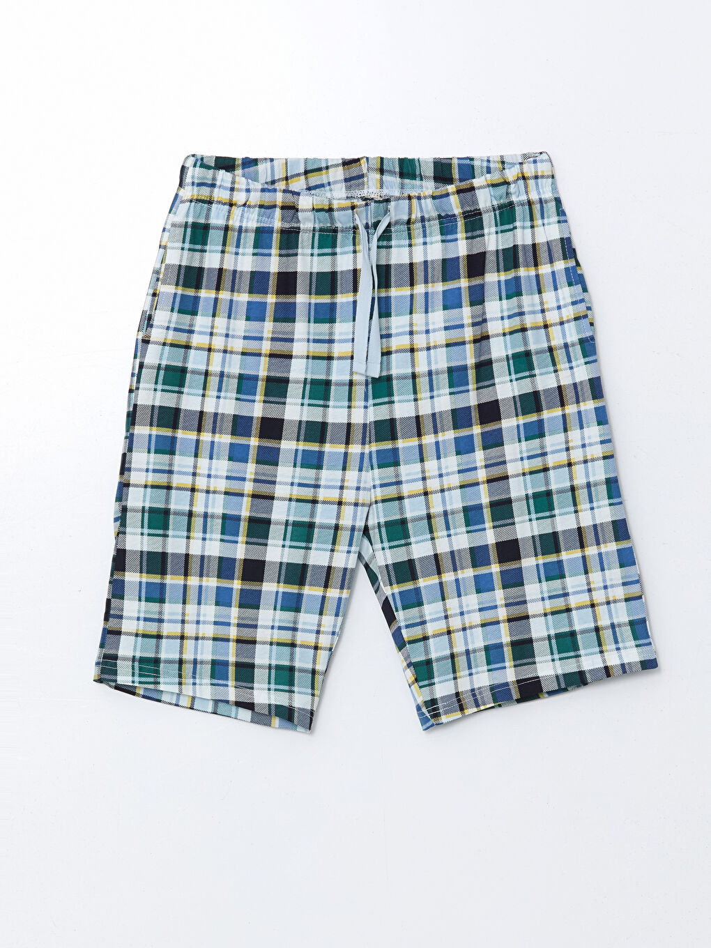 Mavi Standart Kalıp Ekose Erkek Pijama Alt Şort