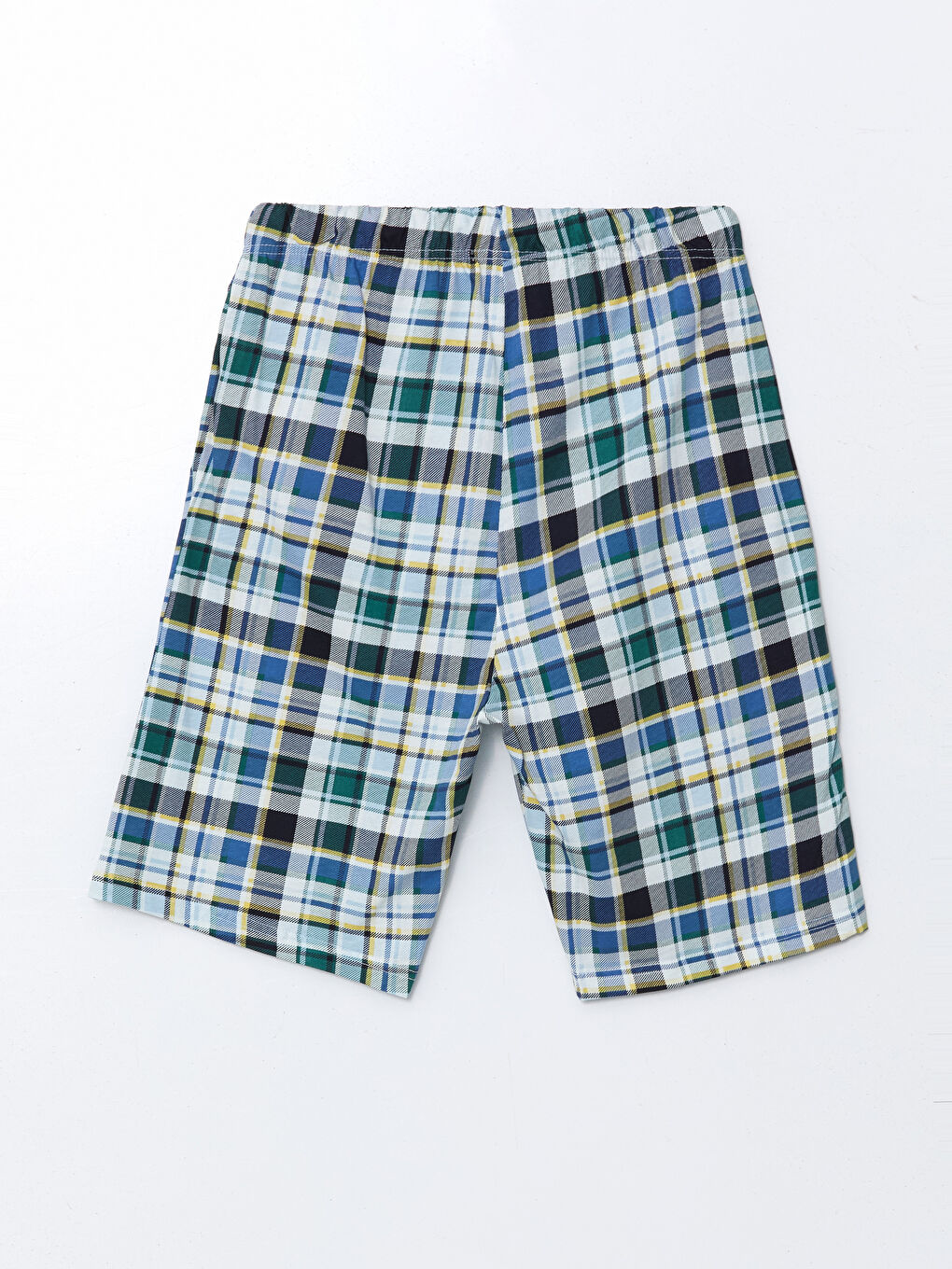 Mavi Standart Kalıp Ekose Erkek Pijama Alt Şort-1