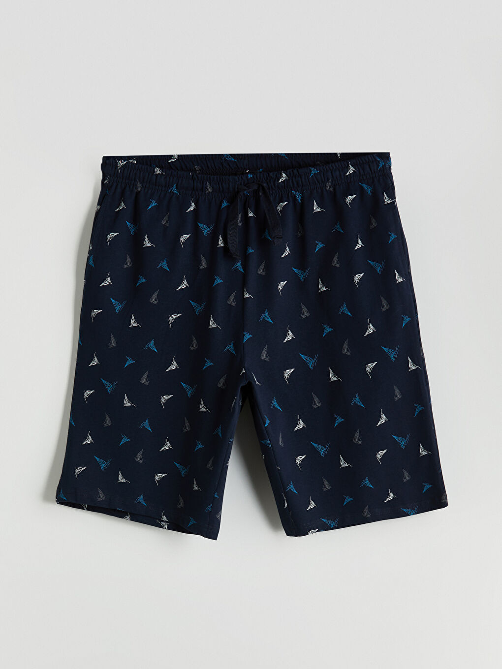 Lacivert Standart Kalıp Erkek Şortlu Pijama Takımı-7