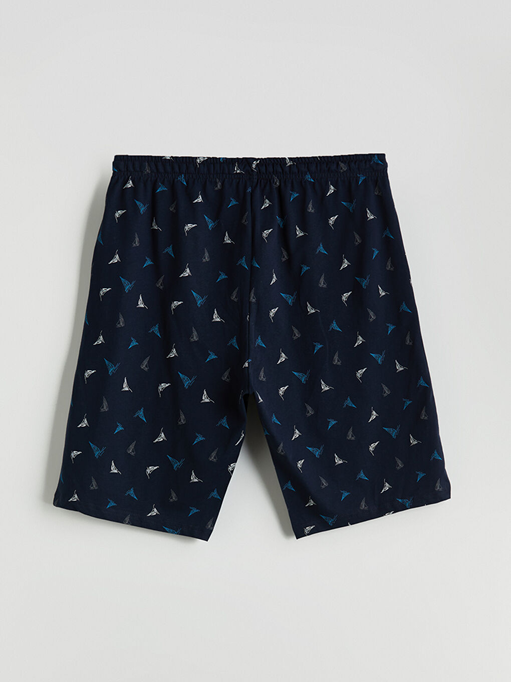 Lacivert Standart Kalıp Erkek Şortlu Pijama Takımı-8