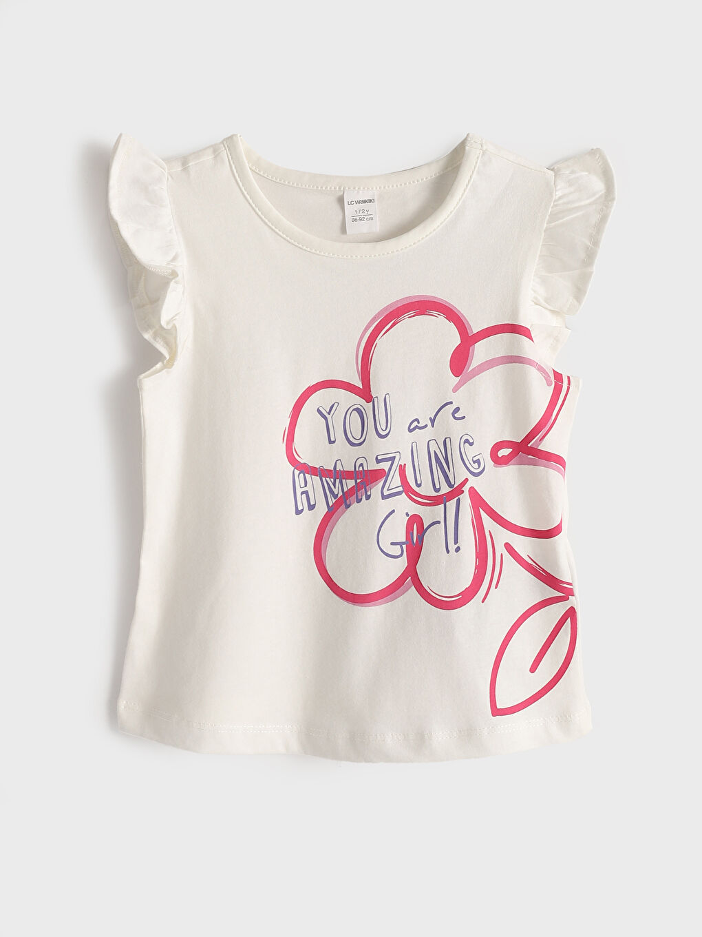 تانك توب مطبوع برقبة دائرية للبنات