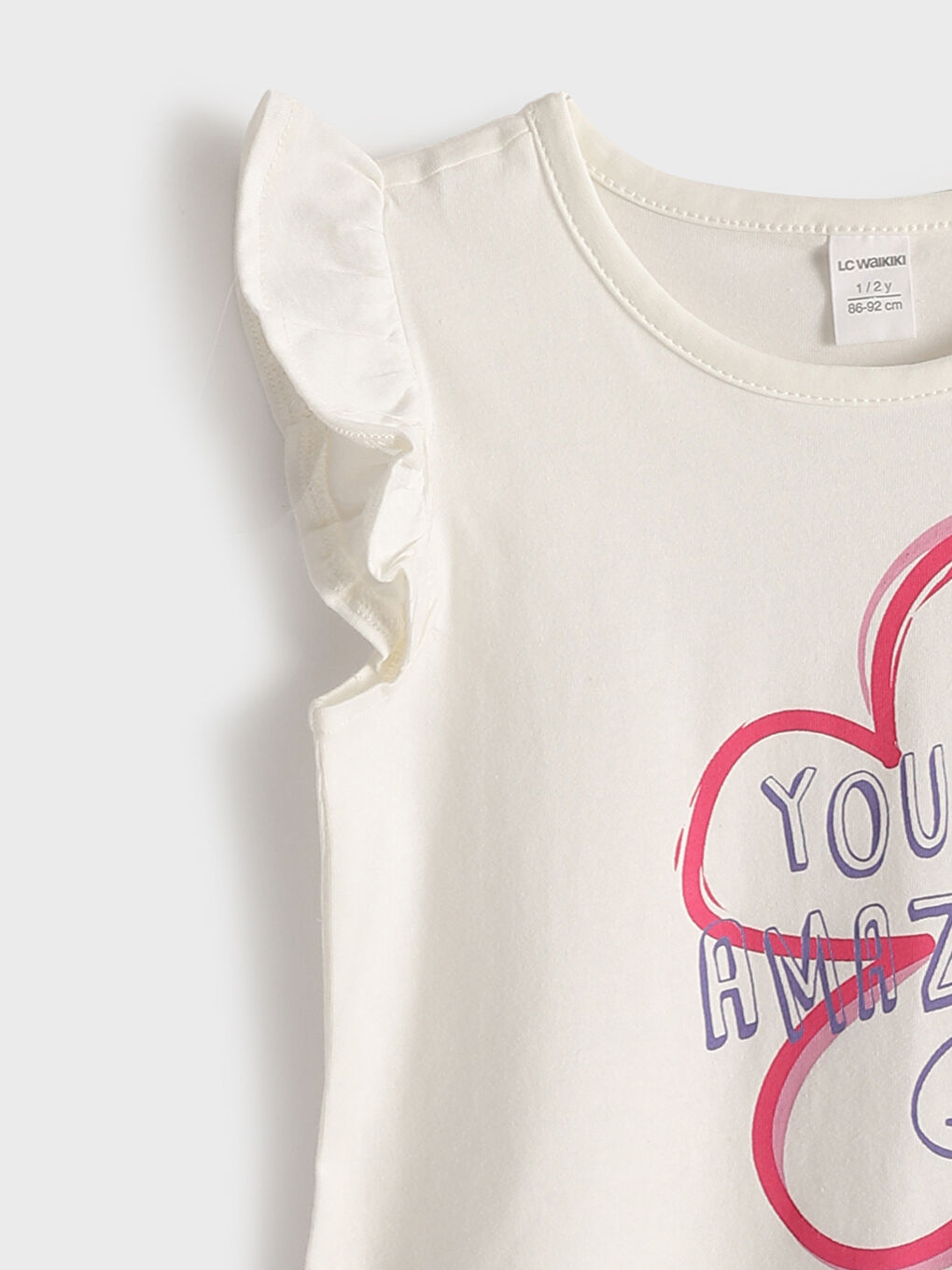 تانك توب مطبوع برقبة دائرية للبنات-2