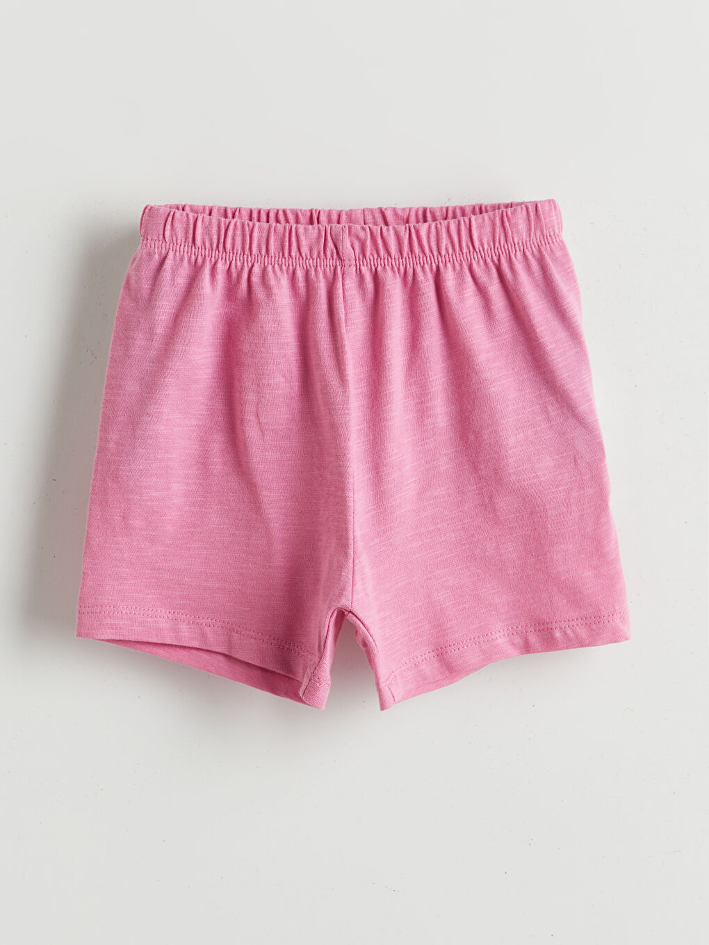 Pembe Beli Lastikli Kız Bebek Şort